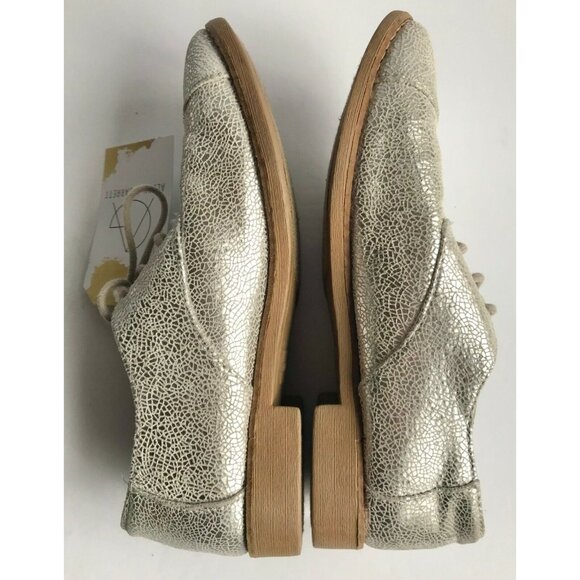 TOMS Crackled Silver Metallic Lace-Up Shoes Flats, Size 6 (US) - Picture 7 of 9